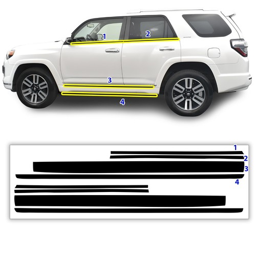 Fits Toyota 4Runner 10-24 Side Window Chrome Delete Decal Film Blackout Trim - Picture 8 of 8