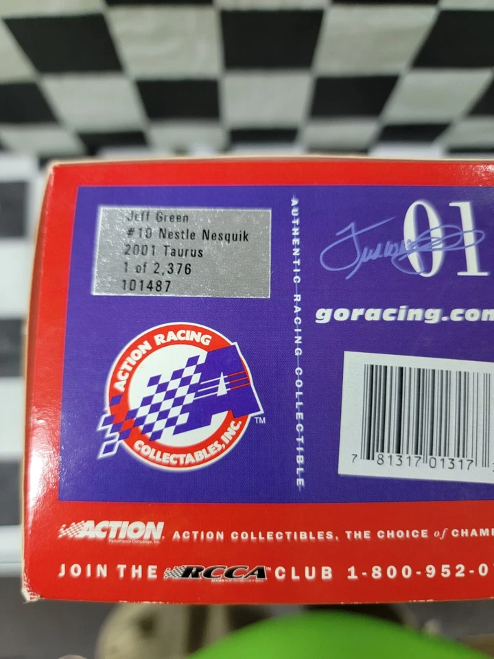 Action 2001 Jeff Green #10 NESQUIK RACING escala 1:24 Stock Car p/n 101487 1/2376 Foto 2 de 4