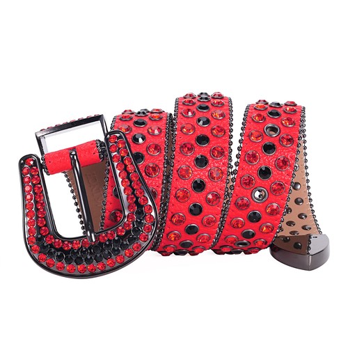 Men Western Rhinestone Studded Belt Punk Cowgirl Cowboy Crystal Belt for Women - Picture 7 of 77