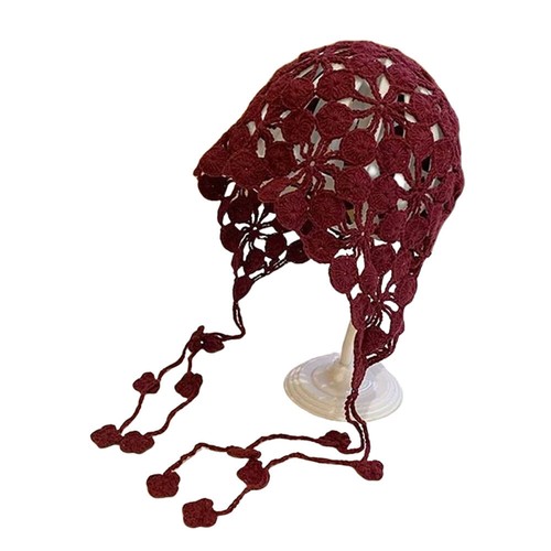 Women Knitted Hats Crochet Beanies Caps Hollow Travel Versatile - Bild 7 von 24