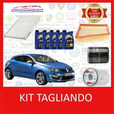 CUTTING KIT 4 FILTERS + 5LT OIL ELF 5W30 MEGANE III 1.5 DCI 2008 - 2015 