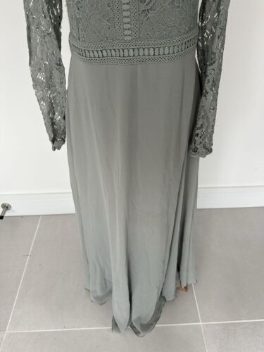 Women’s Little Mistress Maternity Green Lace Broderie Occasion Maxi Dress Size 8 - Picture 4 of 16