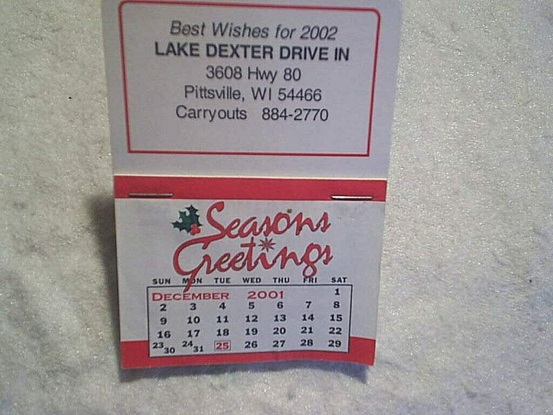 2002 LAKE DEXTER DRIVE IN MINI MAGNET CALENDAR,Pittsville Wisconsin,best wishes
