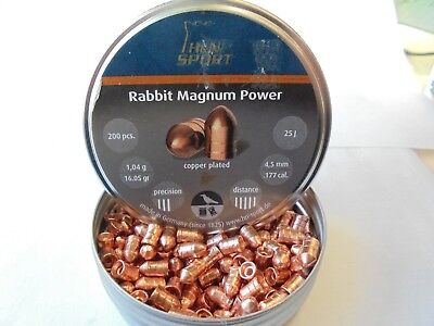 4.5mm airifle pellets x 50 pellets sample pack. H and N rabbit magnum .177