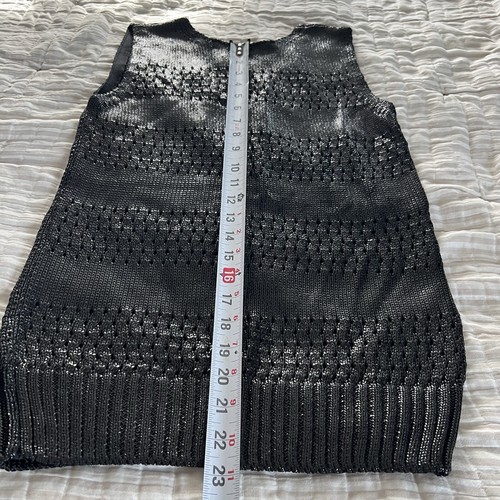 Balenciaga Black Wet Look Sleveless Top sz 38 US 6 Vest Corporate Goth Capsule - Picture 7 of 10