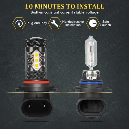 For 2007-2013 Cadillac Escalade EXT- 2pc 3000K Yellow 9145 LED Fog Lights Bulbs - Picture 14 of 18