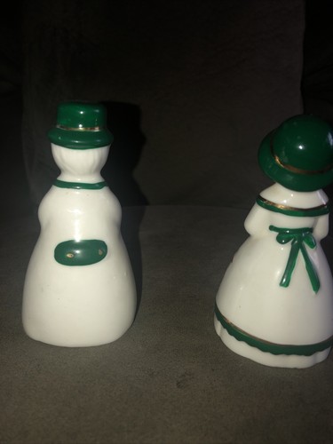 Vintage Set Of 2 Ceramic Christmas Statue Figure Bells Made In Taiwan. - Picture 4 of 5