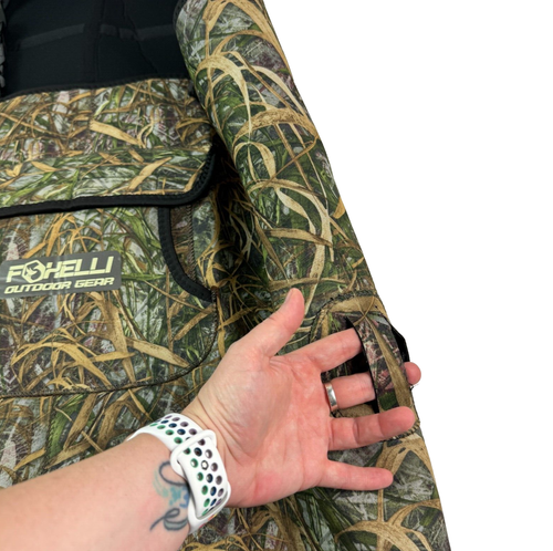 Foxelli Outdoor Gear Camo Waterproof Neoprene Waders wiith Boots Pockets Size 12 - Picture 7 of 16