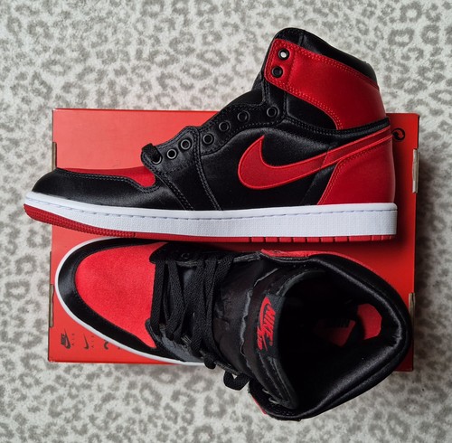 Womens Air Jordan 1 Retro Hi OG Size UK 8.5 Black University Red White B4 - Picture 12 of 21