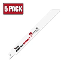 8" x .035" 14 TPI Morse Master Cobalt Bi-Metal Reciprocating Saw Blades - 5 Pack