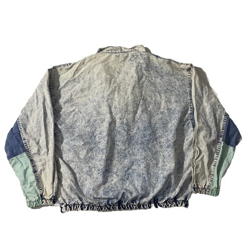 Vintage Bristol Bay Blue Denim Jacket Size Medium Acid Wash Quarter Zip - Picture 2 of 19
