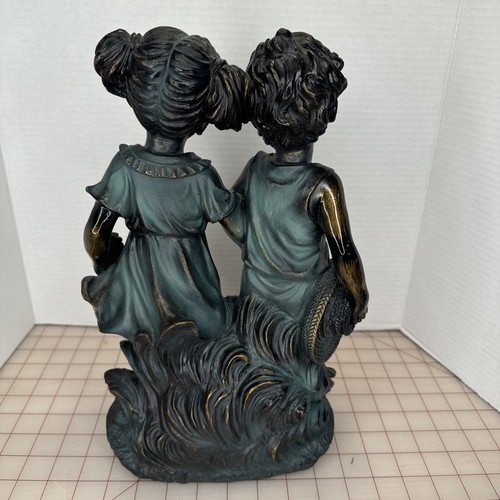 Boy And Girl Walking Together Garden Statue Lawn Yard Home Decor 14inches - Picture 9 of 11