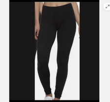 Felina WOMEN'S Lightweight Soft Everday Leggings C2801 BLACK L NWOT