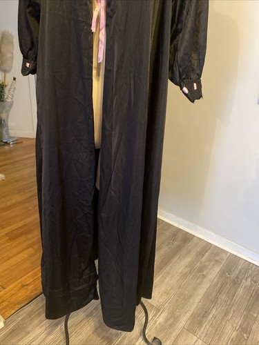 Vintage Long Duster Robe With Ribbon Details Size S - Picture 3 of 10