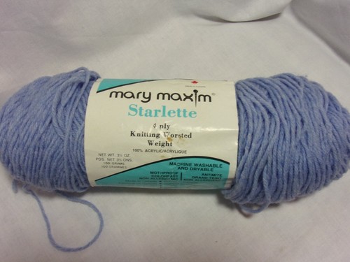 Starlette Vintage Mary Maxim 4 ply worsted weight yarn gray or blue - Picture 7 of 10