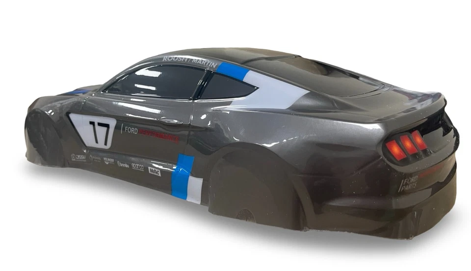 FORD MUSTANG BLACK  GRAY PVC Body Shell For 1/10 On Road Car 1:10 NO Cut - Image 3 of 4
