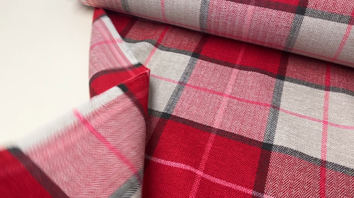 wool effect CHECK fabric PLAID ROMO  140 CMS WIDE DESIGNER MATERIAL upholstery - Video 1 of 1