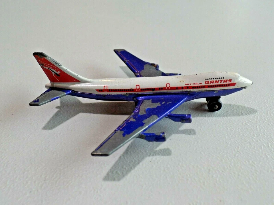 Matchbox Boeing 747 SB-10 raro Qantas Airlines fundido 1974 avião 9867 - Imagem 2 de 4
