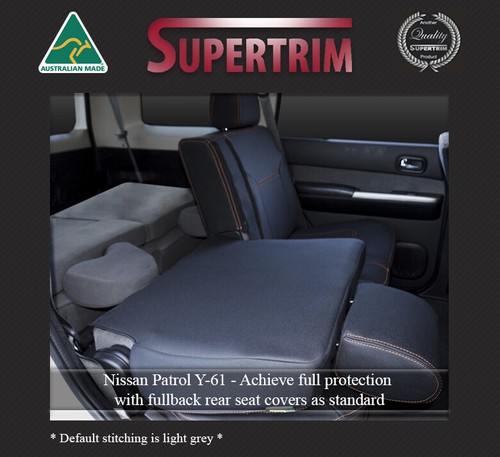 Fundas de asiento delanteras y traseras aptas para Nissan Patrol (1997-on) impermeables premium neopreno - Imagen 6 de 12