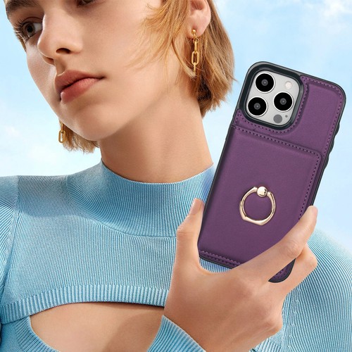 For iPhone 15 14 Plus 13 Pro Max 12 Card Wallet Phone Slim Case With Ring Holder - Picture 6 of 8