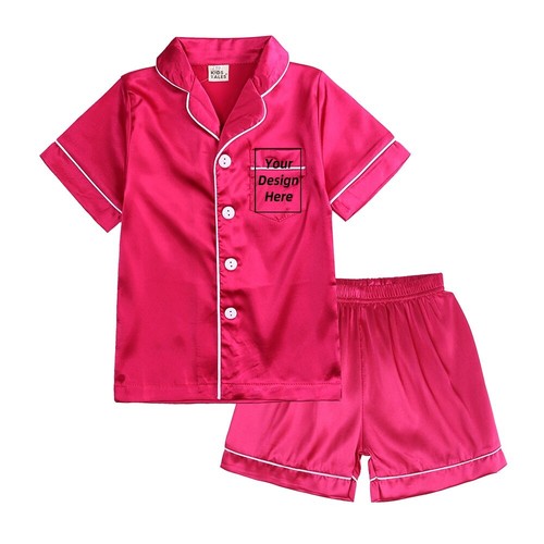 Custom Silk Pyjamas Solid Satin For Children Personalized Clothes Gift Lounge - Picture 31 of 33