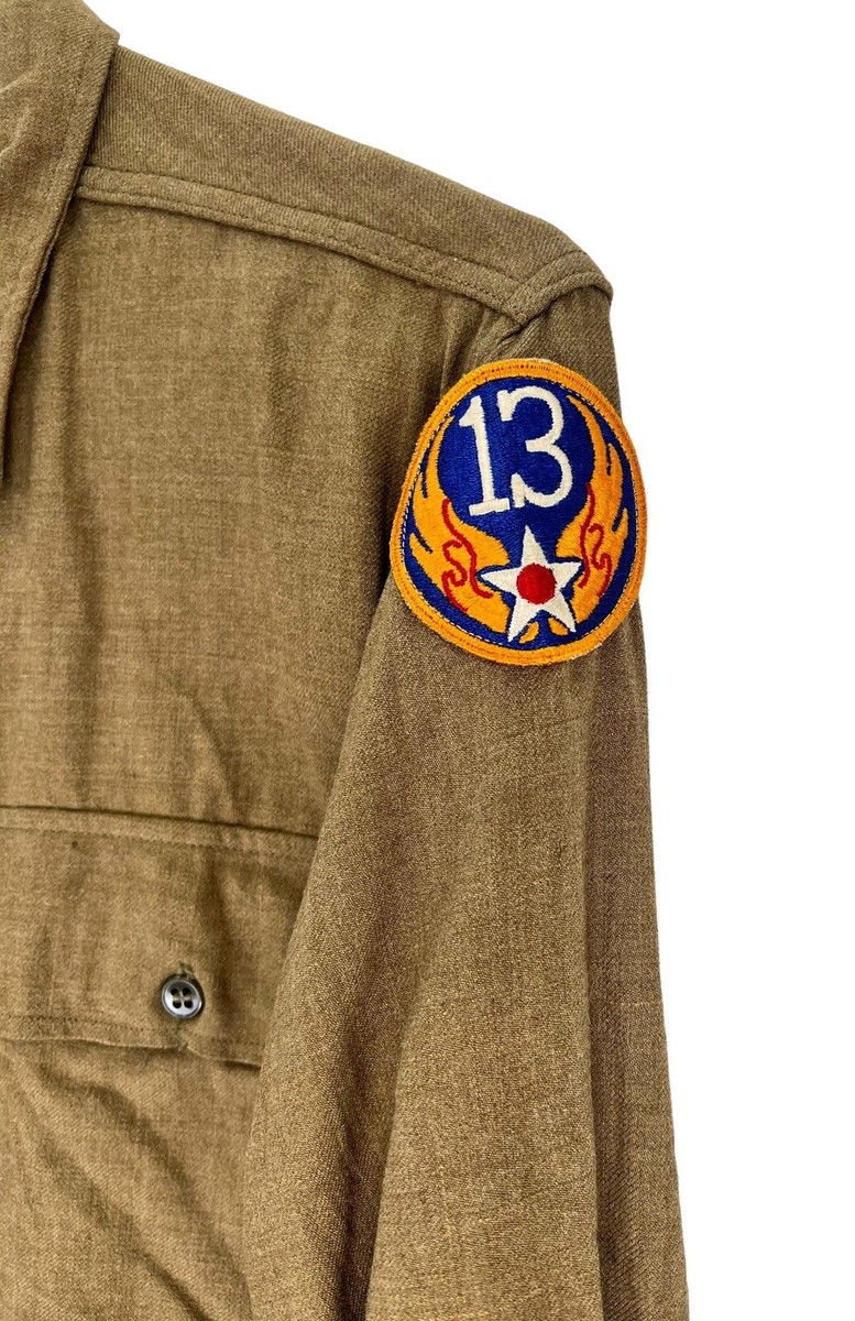 ww2 米軍　チノシャツ　1940s 40s Vintage 1940s US Military WW2 Wool Button Shirt Olive Adult