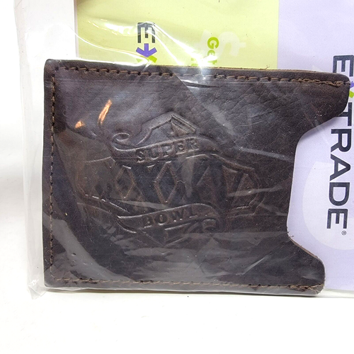 NFL Football Super Bowl XXXV ETrade Halftime Show Leather Money Clip