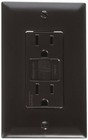 RV Designer S805, Dual GFCI Outlet with Cover Plate, Brown, AC Electrical