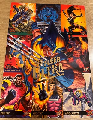 1995 Fleer Ultra Marvel Comics X-Men Uncut 10.5 x 7 Promo Card of 9, Wolverine