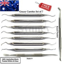 Periodontal Gracey Curettes & Orthodontic Band Pusher Scaler, Molt 9 Elevators
