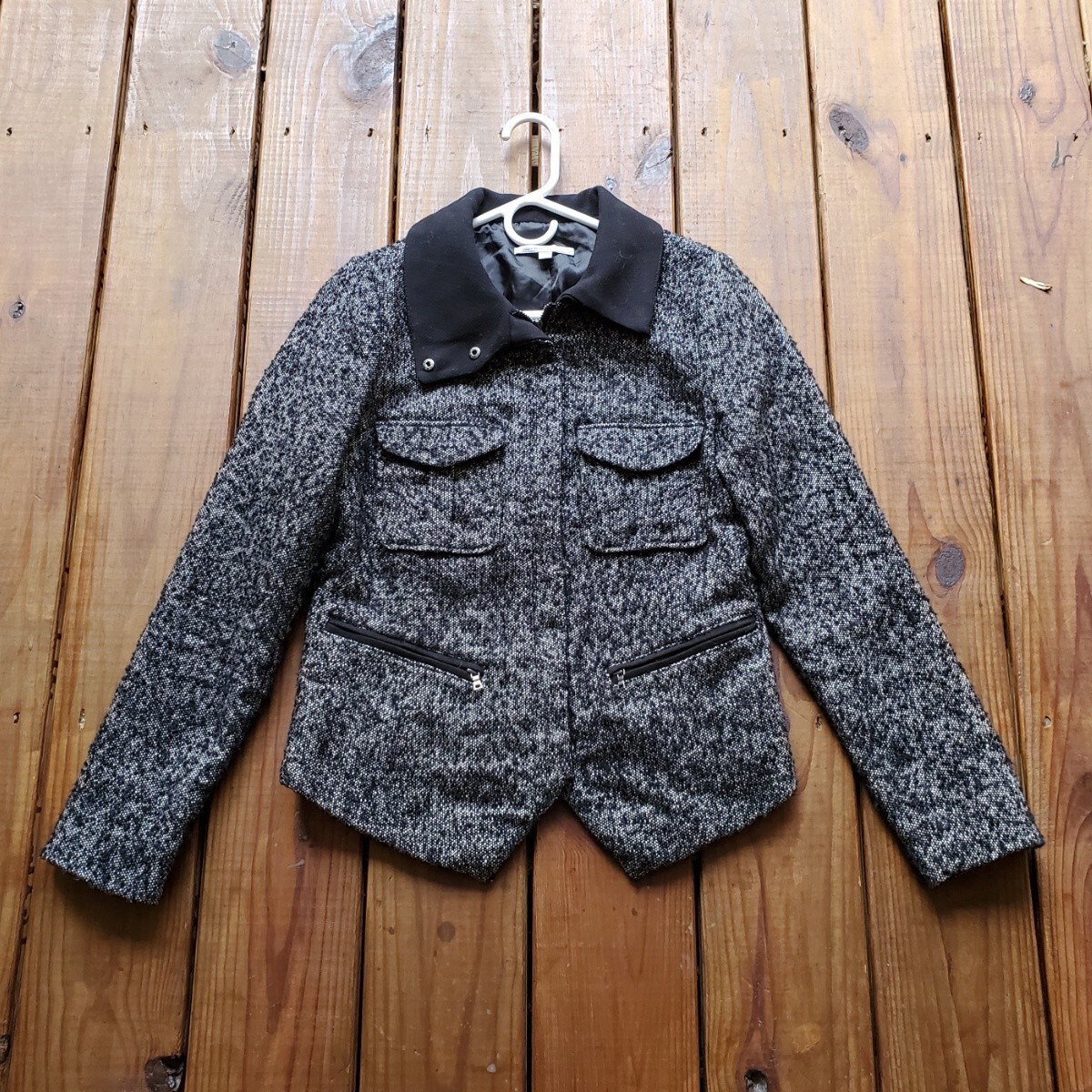 トップス over tweed zip jacket Time and Tru Women's Tweed Zip Jacket, Midweight, Sizes XS-XXXL