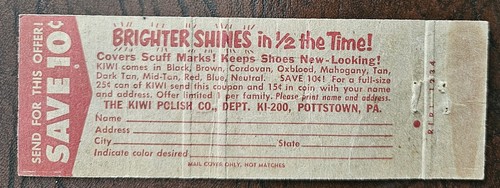 Kiwi Shoe Polish "Matchcover" - Picture 2 of 2