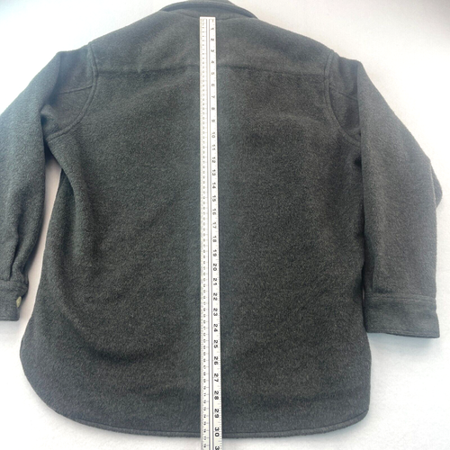 All Saints Over Shirt Men Small Charcoal Wool Blend Button Shacket Flannel Heavy - Picture 15 of 16