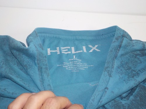 Helix V Neck Men’s Large Shirt Grunge Emo Goth Y2K Blue AOP (0210) - Picture 3 of 7
