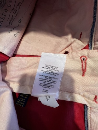 NEW LRL Lauren Ralph Lauren Polo Mens Pink Cotton Flat Front Pants 32X30 Salmon - Picture 5 of 10