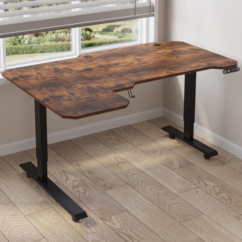 150cm L-Shaped Standing Desk Electric Height Adjustable Sit Stand Table - Picture 11 of 17