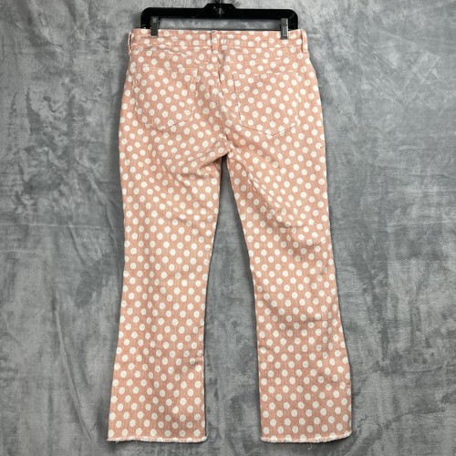Anthropologies Pants Women 28 High Rise Striped Polka Dot Raw Hem - Picture 11 of 13