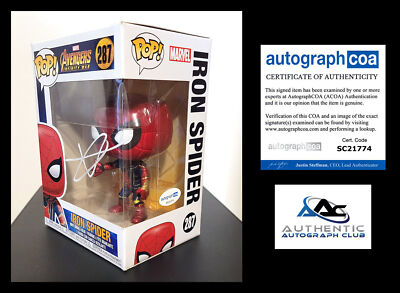 鑑定済 トムホランド サイン入り funko pop TOM HOLLAND AUTOGRAPH SIGNED IRON SPIDER SPIDERMAN FUNKO POP