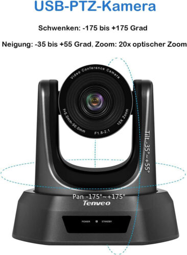 Tenveo NV20U - Konferenzkamera 20x Optischer Zoom USB PTZ Webcam - 1080p HD - Bild 3 von 5