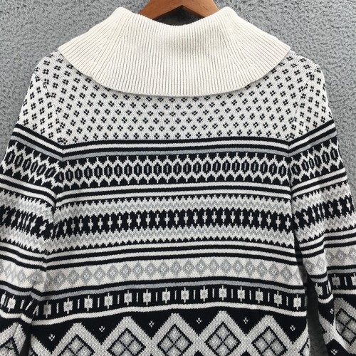 Tommy Hilfiger Sweater Dress Womens M Black White Turtle Neck Long Sleeve - Picture 11 of 16