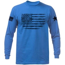 Distressed US Flag American Pride Patriotic USA Long Sleeve