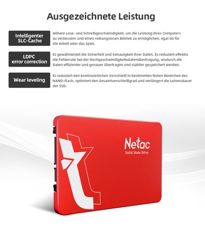 Wewnętrzny dysk twardy Netac 2TB SSD 6,35cm (2,5'') SATA III 6Gb/s do komputera/laptopa - Zdjęcie 10 z 12