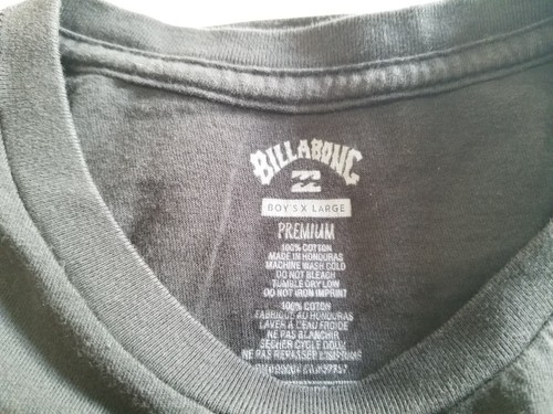 Billabong T-Shirt Boys XL Black Premium Basic Crew Neck Short Sleeves Cotton - Picture 7 of 8