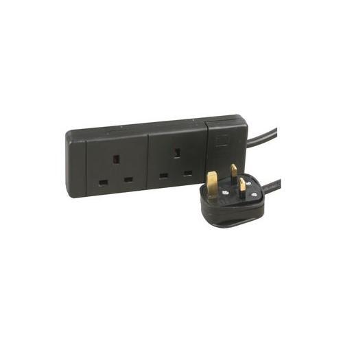 2118 Black 3M PRO ELEC Verlängerungskabel 2 Gang Schwarz 3M