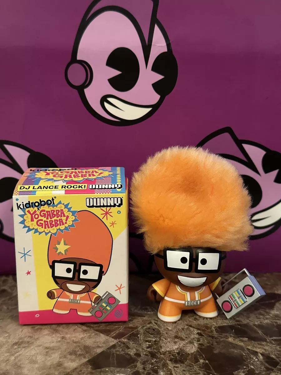 New! Kidrobot Dunny 3” Yo Gabba Gabba DJ Lance Rock w/ Box