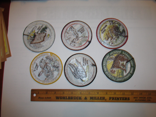 LOTTO 6 PZ Diff Vintage PA Game Commission 4" FUNZIONANTI INSIEME TOPPA FAUNA SELVATICA W3 - Foto 2 di 2