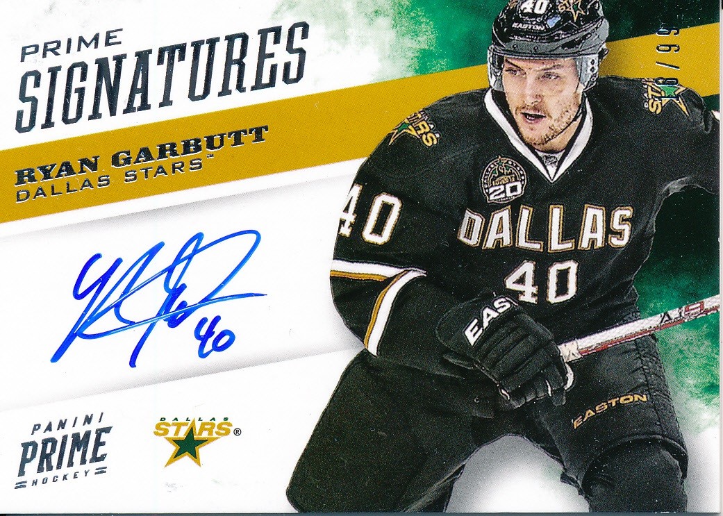 2012/13 Panini Prime #58 Ryan Garbutt Prime Signatures Insert - HARD SIGNED