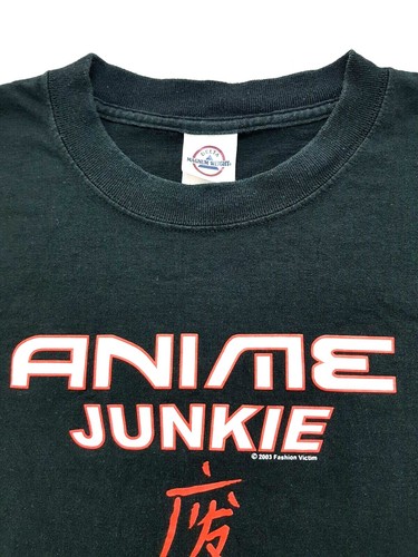 Camiseta vintage anime junkie 2003 negra talla XL para hombre - Imagen 5 de 11