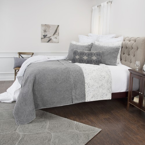 Gray Queen 100% Cotton 300 Thread Count Machine Washable Down Alternative Com... - 第 7/12 張圖片