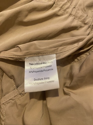 Chaqueta Parka Ligera Burton Talla M 10/12 Beige Camel Cinturón Abrigo con Capucha - Imagen 8 de 8